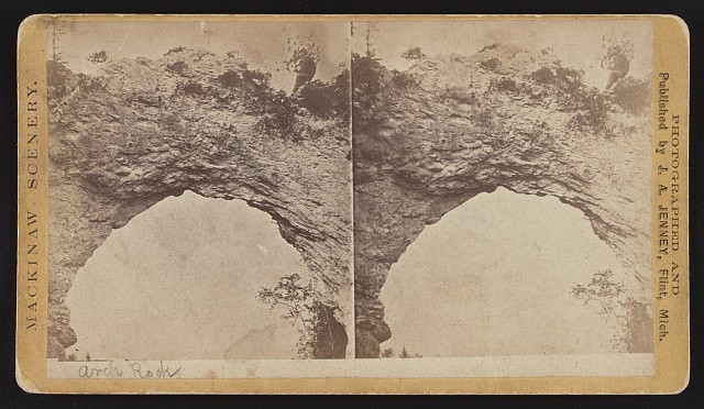 Photo:Arch Rock Mackinac Island Michigan 1900s Stereo View