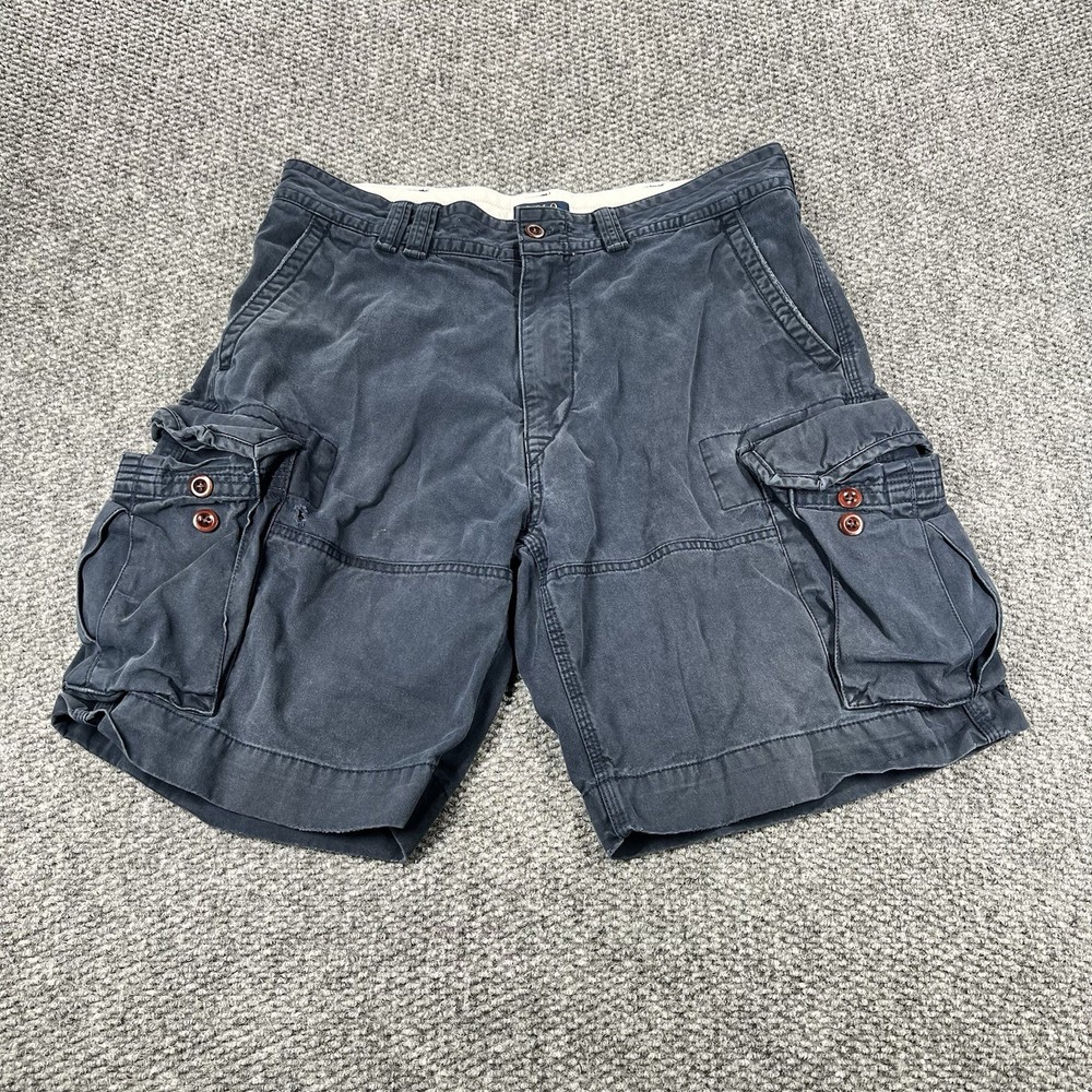 Polo Ralph Lauren Cargo Shorts Mens 36 Navy Blue Work Utility Y2K WEAR