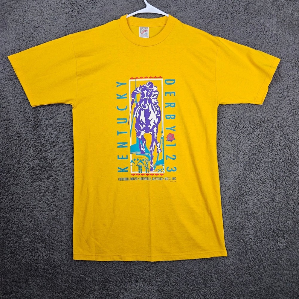 Vintage Kentucky Derby 123 T Shirt Mens Large Horse Racing Churchill Downs