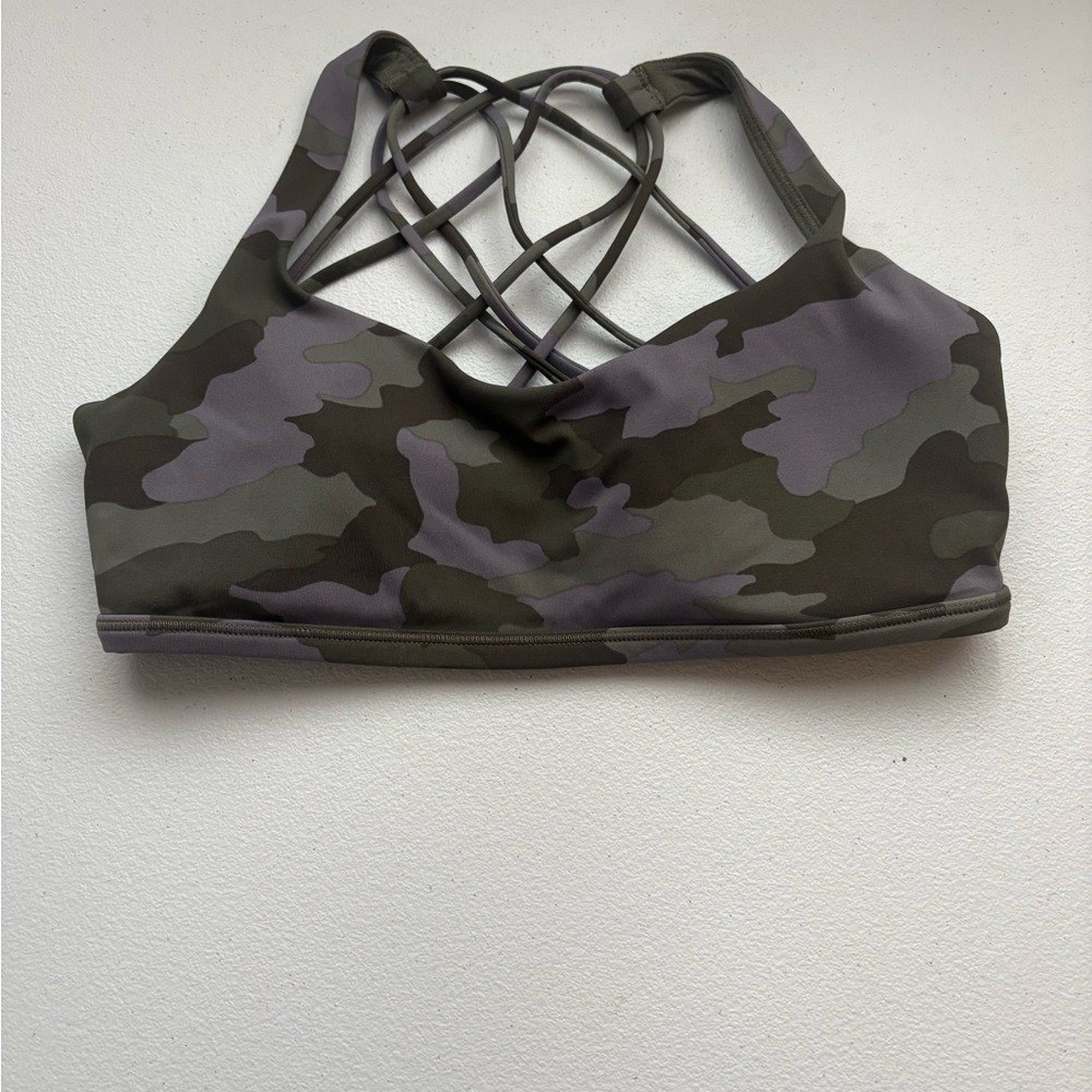 lululemon athletica Free to Be Camo Strappy Sports Bra