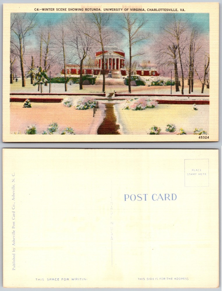 Rotunda University of Virginia Charlottesville Winter Postcard