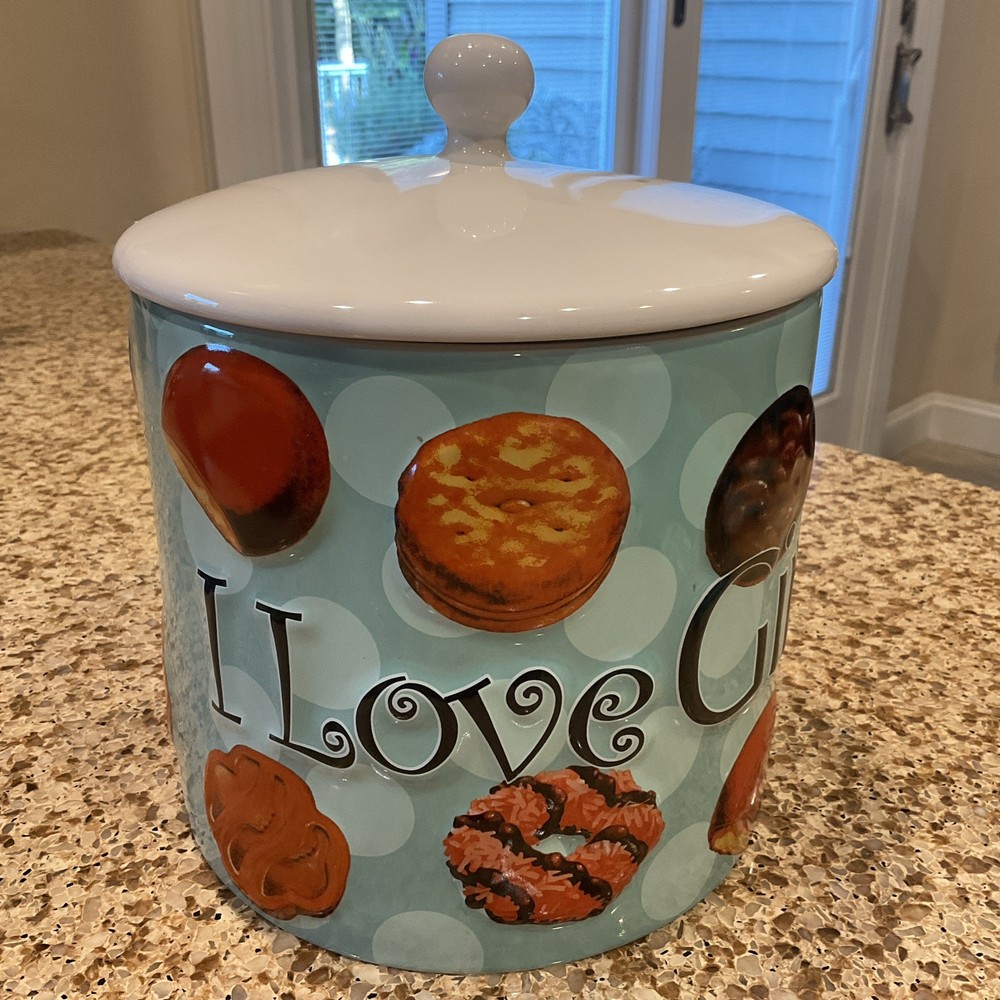 2006 I LOVE GIRL SCOUT COOKIES CERAMIC COOKIE JAR 3D DESIGN VTG
