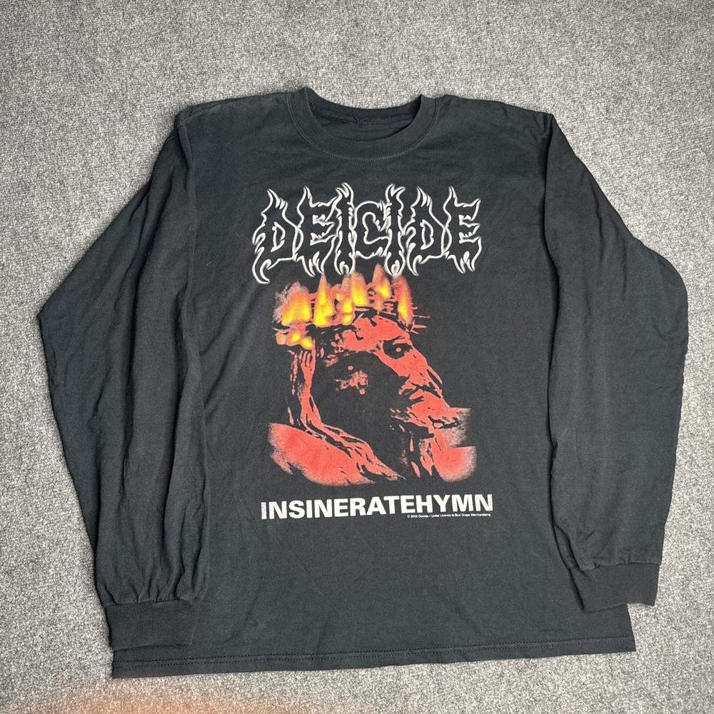 Vintage 2000 Deicide “Insineratehymn” Album Long Sleeve Band shirt Blue Grape L