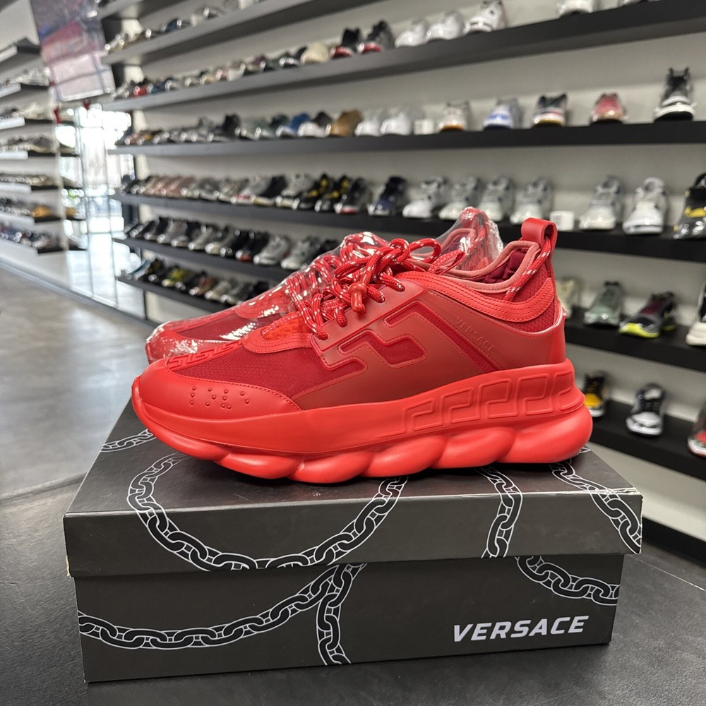 versace chain reaction red sneaker men’s size 12