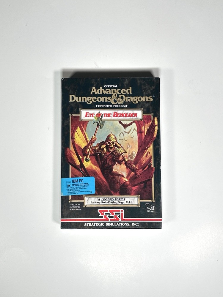 Vintage 1990 Advanced Dungeons & Dragons Eye Of The Beholder SSI IBM PC Complete