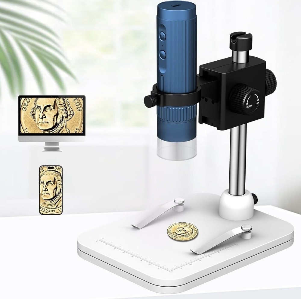 Wireless Digital Microscope,  50X-1000X Magnification Wifi Portable Handheld Mic