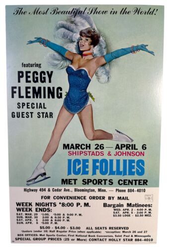 Vtg Peggy Fleming & The Ice Follies At The Met Center MN 1969 Poster board