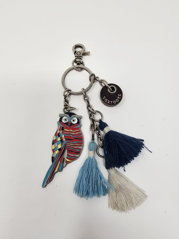 SakRoots Owl Tassel Keychain Bag Purse Charm