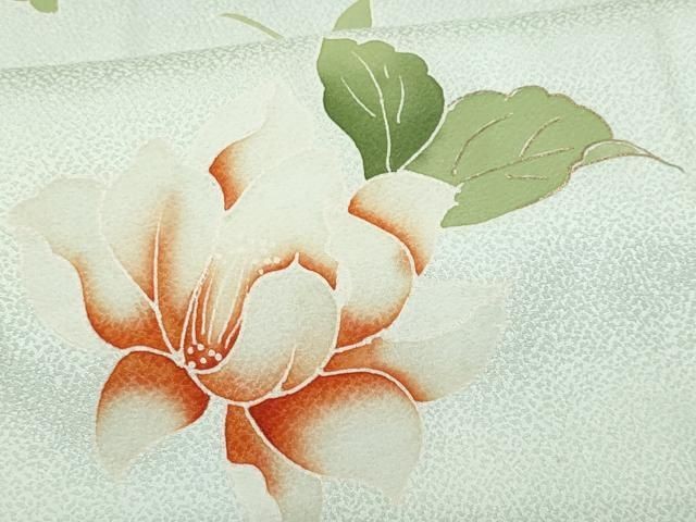 Heiwaya Kimono Small Pattern Flower Gold Silk Elegant Traditional Japanese Wear