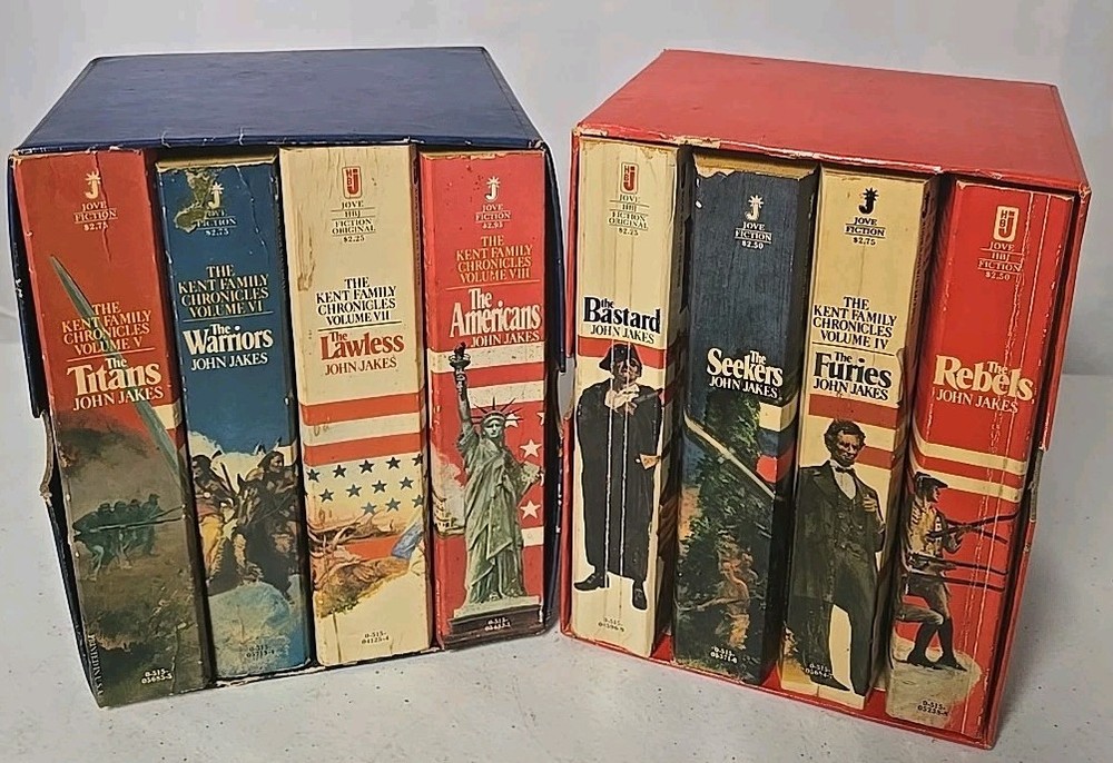 Kent Family Chronicles Complete 1-8 PB Book Lot W Sleeves John Jakes Historical