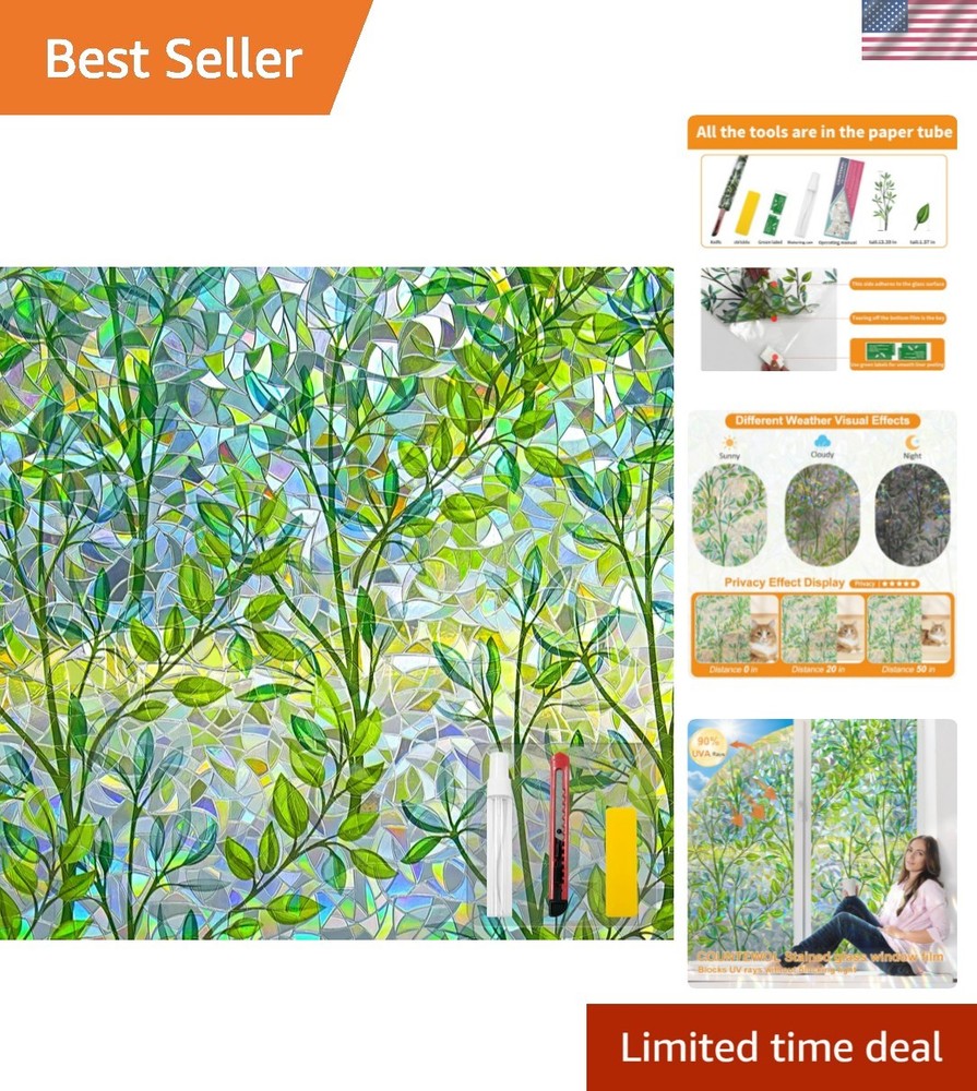 Window Privacy Film Stain Glass Window Film Rainbow Window Film Window clings...