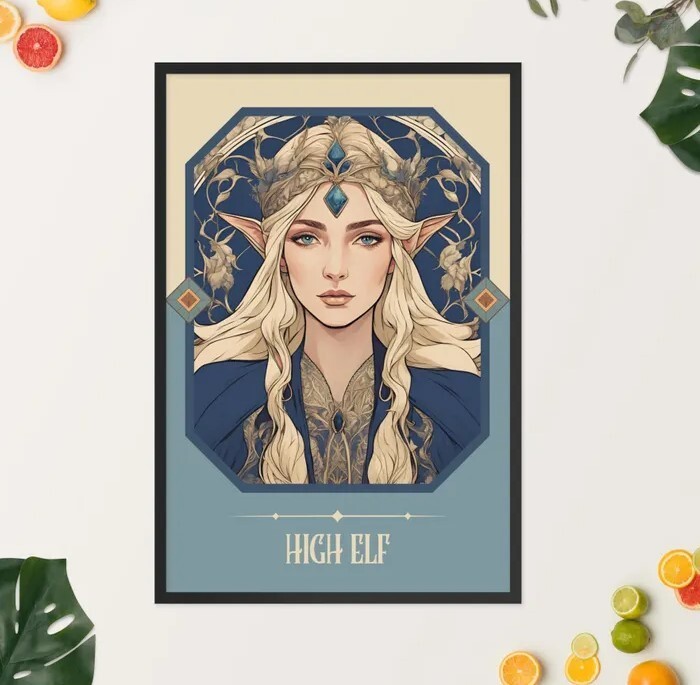 High Elf Art Nouveau Tarot Woman Fine Art Print  