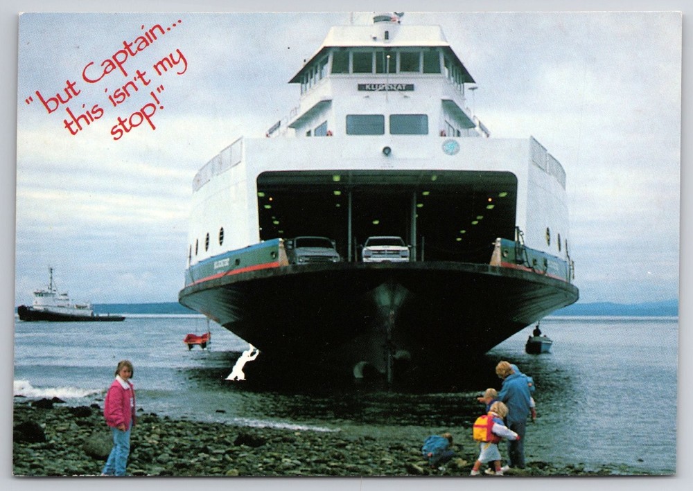M.V. Klickitat Grounding Postcard Washington State Ferry Port Townsend Whidbey
