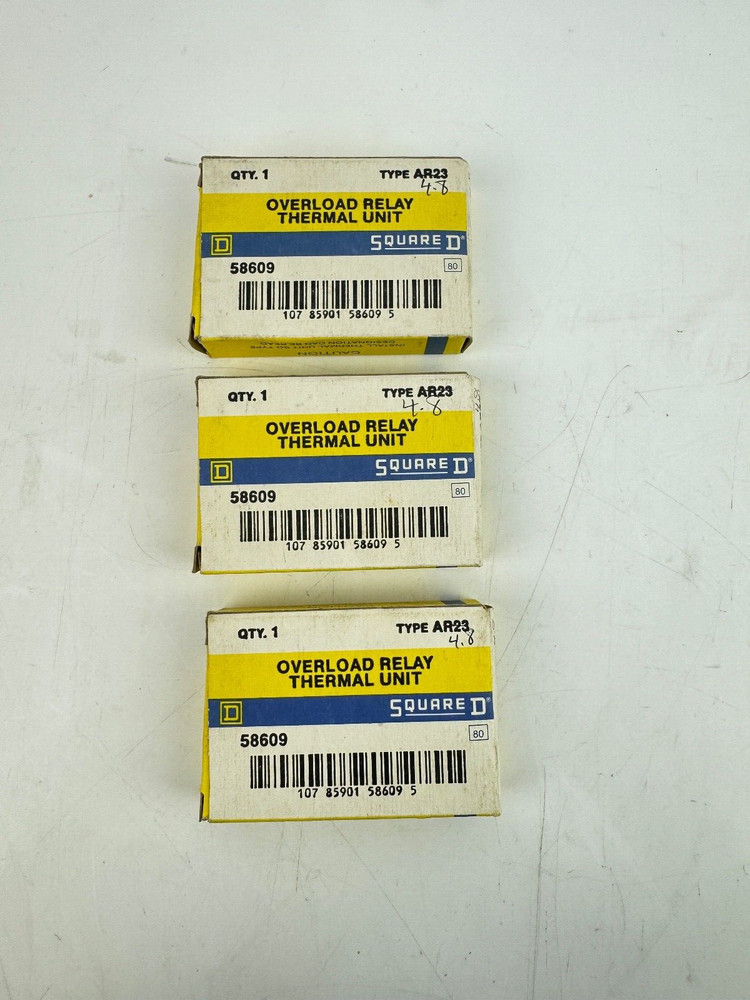 Square D OVERLOAD RELAY THERMAL UNIT AR4.8 *LOT OF 3*