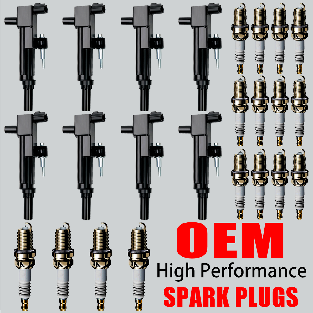 8PCS OEM Ignition Coils & Iridium Spark Plugs For Jeep Dodge Ram 1500 4.7L UF601