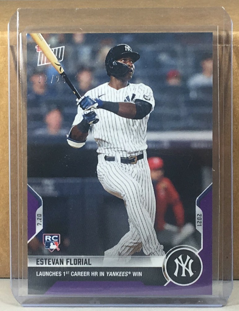 2021 Topps Now #533 Estevan Florial Yankees Rookie 1st HR Purple Parallel 22/25