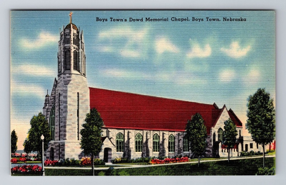 Boys Town NE-Nebraska, Dowd Memorial Chapel, Vintage Souvenir Postcard