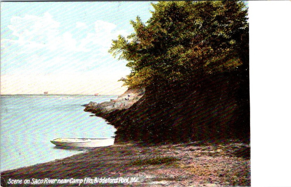 Scene on Saco River near Camp Ellis, BIDDEFORD POOL, Maine Postcard - Leighton
