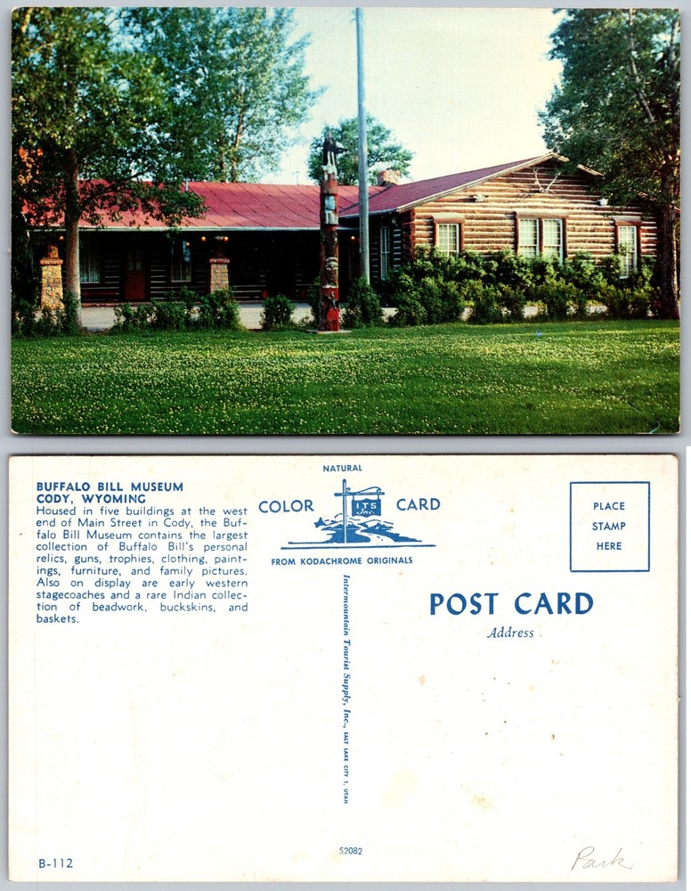 Buffalo Bill Museum Cody Wyoming Log Building Postcard