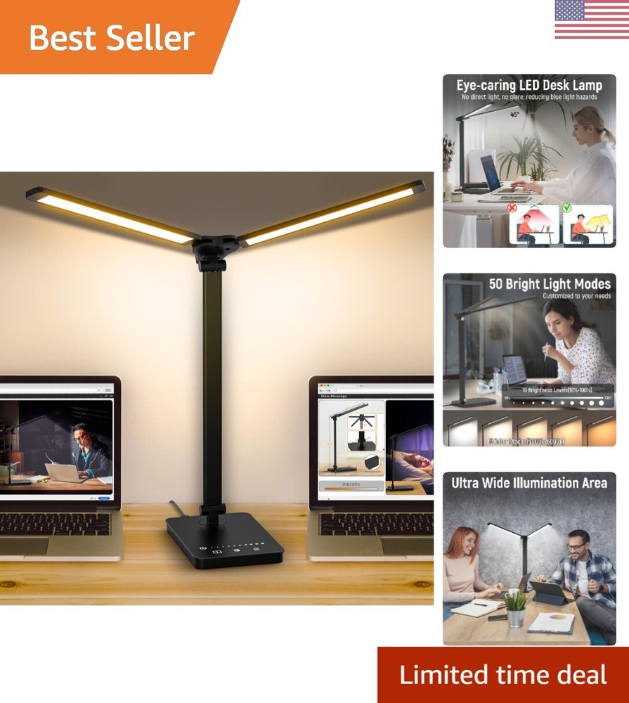 Ergonomic Dimmable LED Task Lamp with Auto-Off Timer and Energy-Saving Design