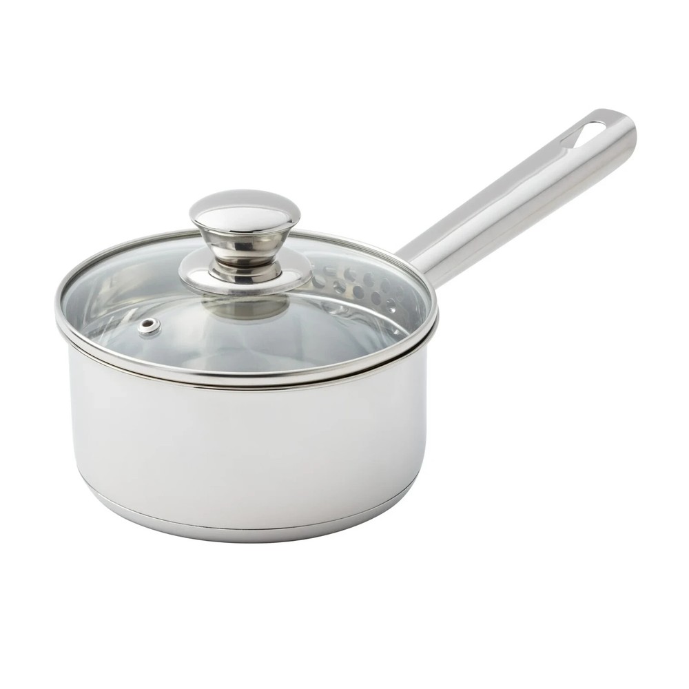 Delivered From USA Stainless Steel 1-Quart/3-Quart Saucepan with Straining Lid