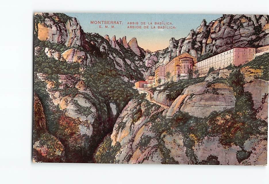 Postcard Abside De La Basilica Montserrat Spain