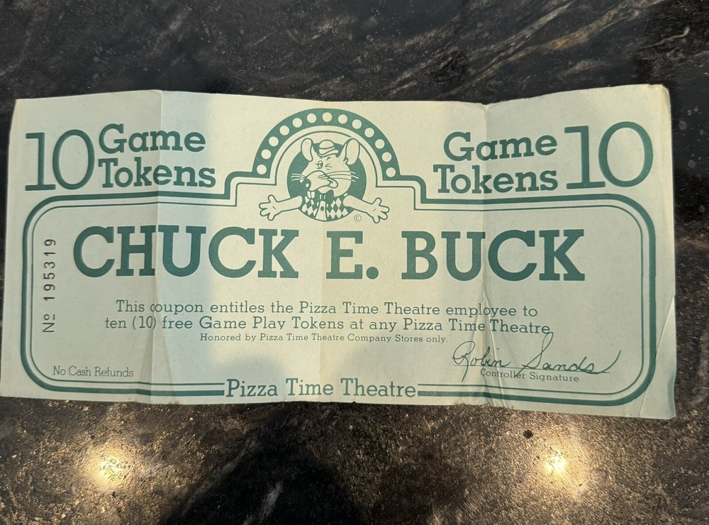 1980s Chuck E Cheese Game Token Chuck E Buck