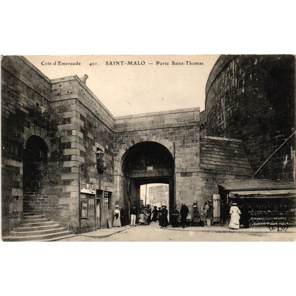 Vintage Saint-Malo France Postcard Porte Saint-Thomas Cote d'Emeraude 401 RPPC