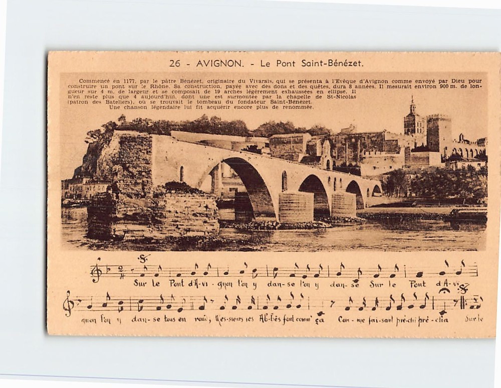 Postcard Le Pont Saint Bénézet Avignon France