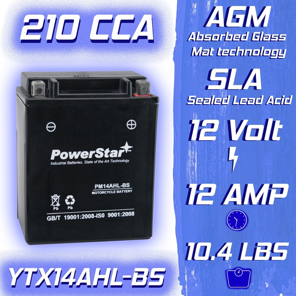 YTX14AHL-BS YB14L-A2 High Performance Rechargeable Power Sports ATV Battery
