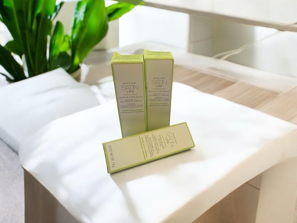 Mary Kay 3-Pack Satin Lips Balm & Scrub Set with Shea Butter in White Tea Citrus