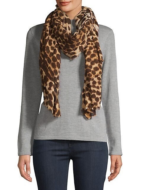 Echo Cheetah Print Cotton Blend Lightweight Rectangular Scarf 76x30 Inches