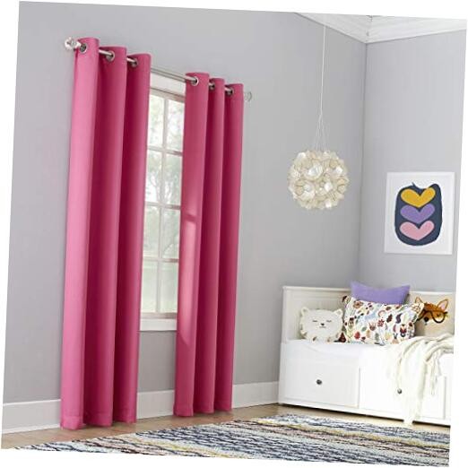 Hot Pink Riley Kids Blackout Curtain Panel 40x95 for Bedroom  