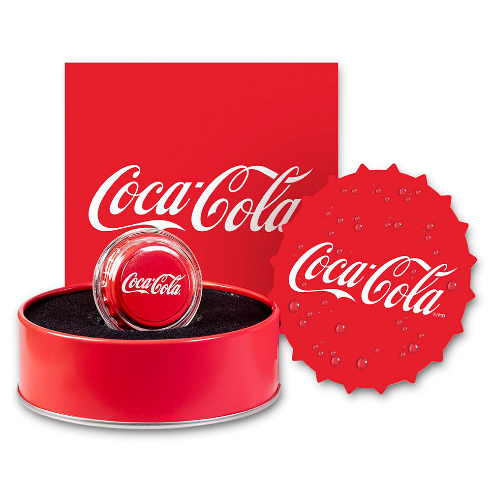 2023 Niue Coca Cola Pure Silver 6 gram Bottle Cap Colorized Coin $1 in OGP