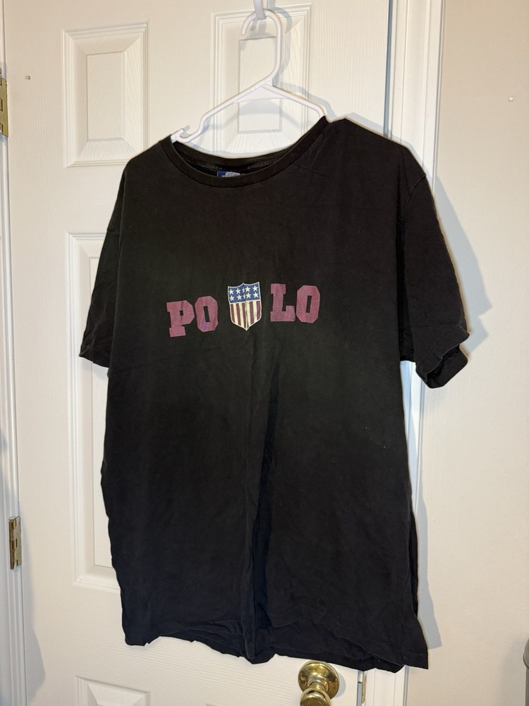 Vintage 90s Polo Sport Ralph Lauren Shield Logo Tee USA L