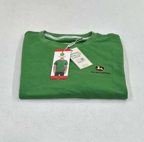 John Deere Men's Short Sleeve Crew Neck Cotton Logo T-Shirt, Green, Size M