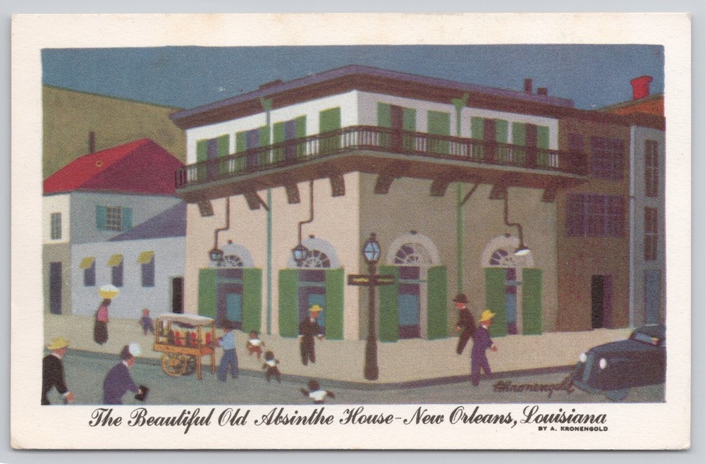 Postcard old absinthe house, New Orleans, Louisiana-image