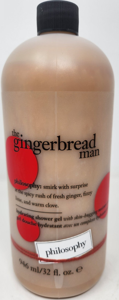 Philosophy Gingerbread Man Shower Gel, Shampoo, Bubble Bath 32 oz NEW