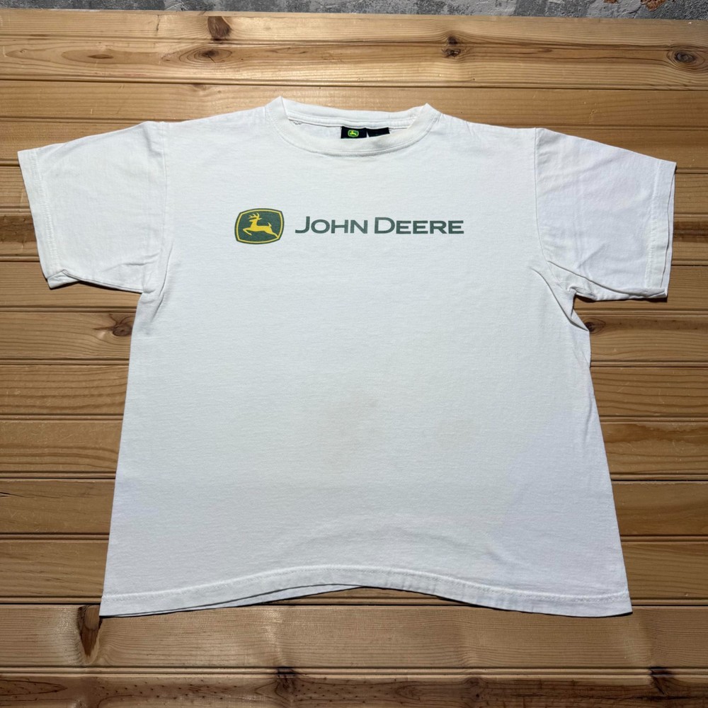 Vintage 90s John Deere Classic Logo Farming Agricultural Graphic T-Shirt - XL