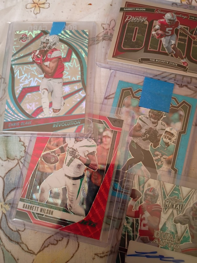 OSU Plays Card Lot Autos, Garrett Wilson Justin Fields Chris Olave Etc Low # NM
