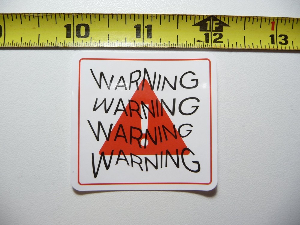 WARNING TRIANGLE STICKER DECAL BUSINESS COMPANY POLICY BUILDING DOOR