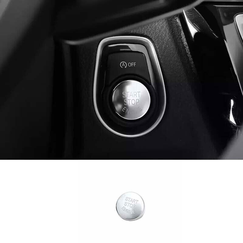 One-Click Startup Button Matte Silver Cover Trim For BMW 3 4 Series GT 2013-2019