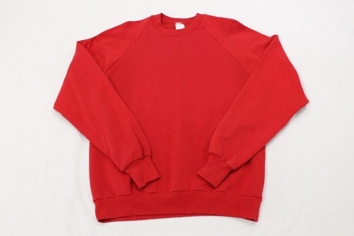 Vintage Jerzees Blank Red Sweatshirt Men's Large Crew Neck Made In USA