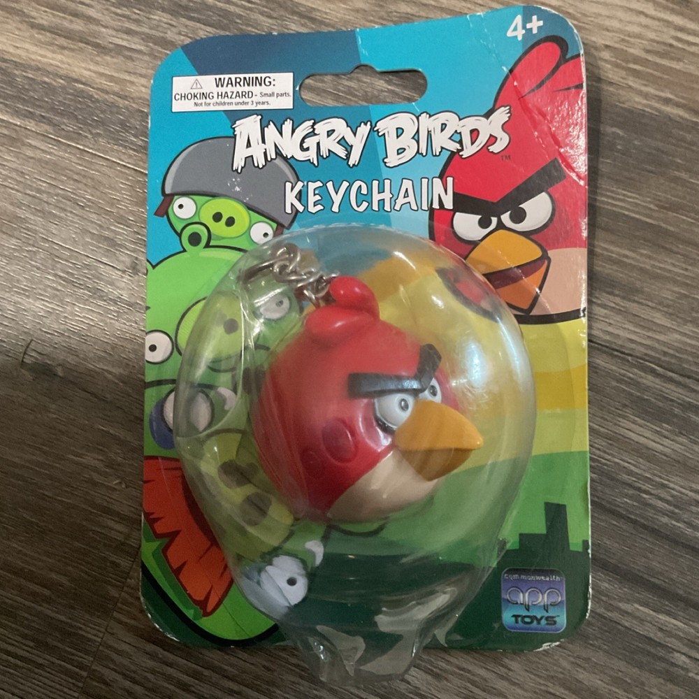 Angry Birds Red Bird Plastic Keychain w/ Detachable Keyring, Red/Yellow/White