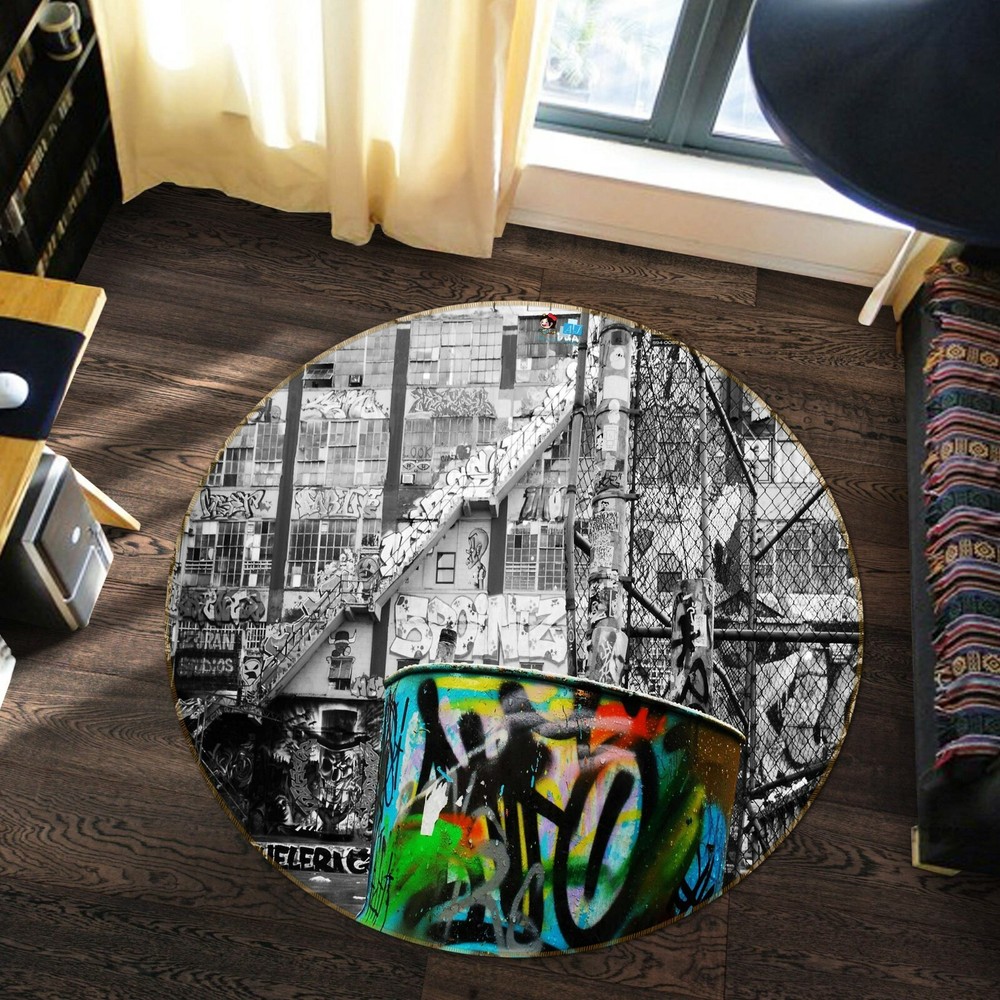 3D Black And White Graffiti NAO3890 Game Rug Mat Elegant Photo Carpet Mat Fay