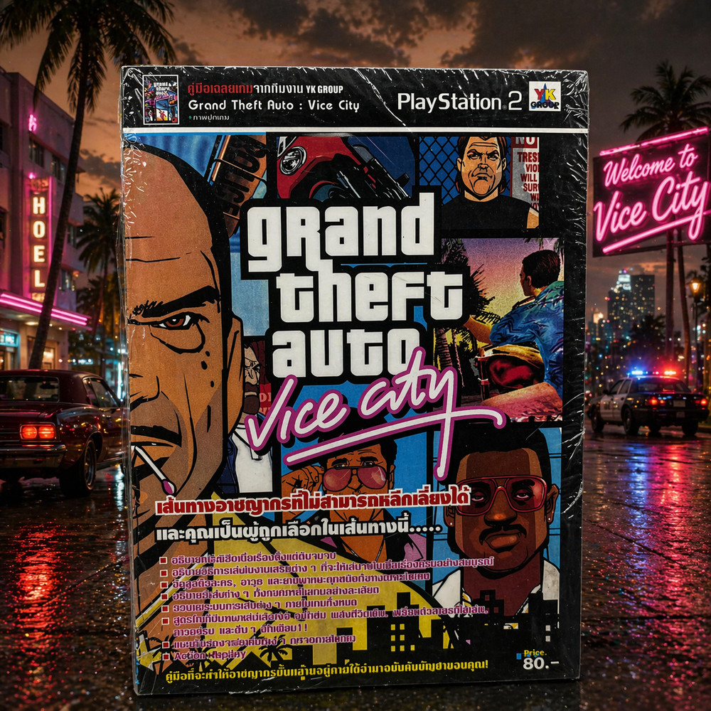 Grand Theft Auto: Vice City - PS2  Thai strategy guide Sealed Ultra Rare