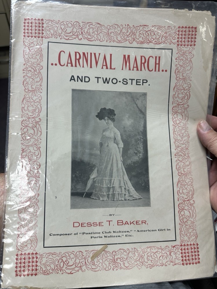 1899 11x14 Sheet Music THE CARNIVAL MARCH by Desse Baker