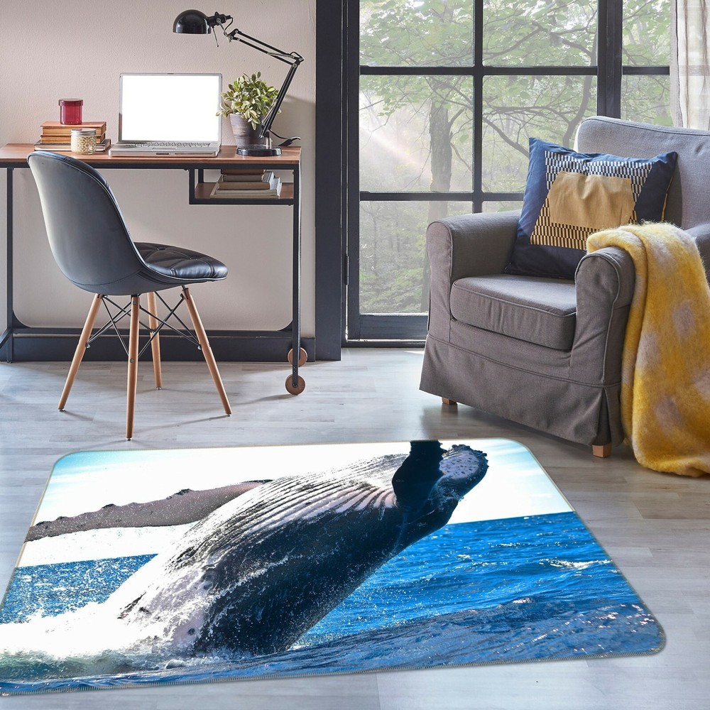 3D Ocean Big Whale O707 Animal Non Slip Rug Mat Elegant Photo Carpet Fay