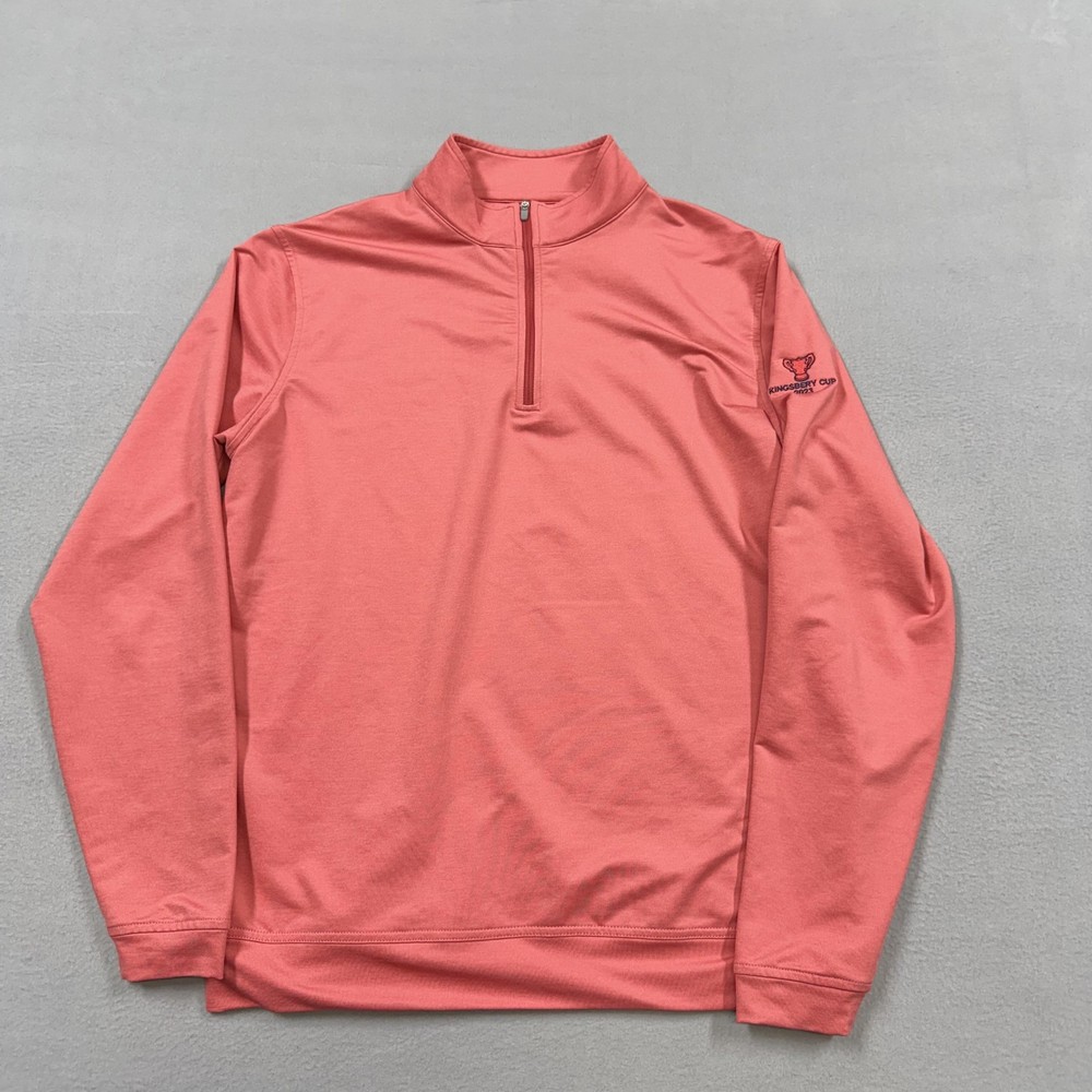 Peter Millar Pullover Mens Medium Pink 1/4 Zip Kingsberry cup Golf Performance