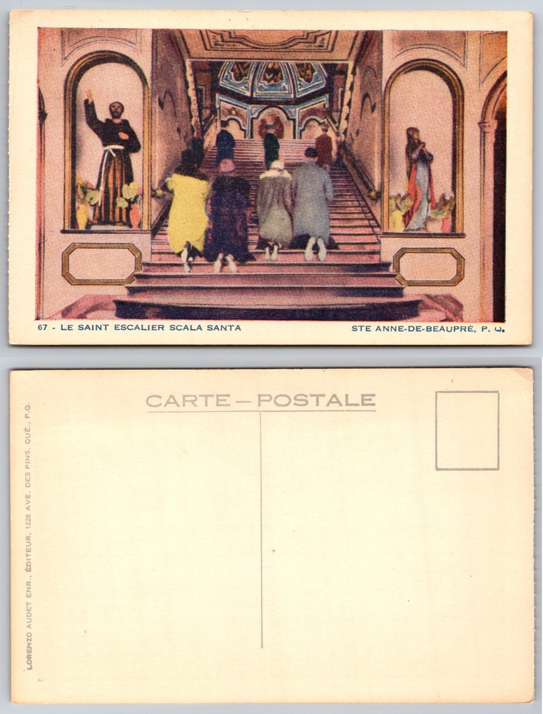 Le Saint Escalier Scala Santa Ste Anne De Beaupre Postcard